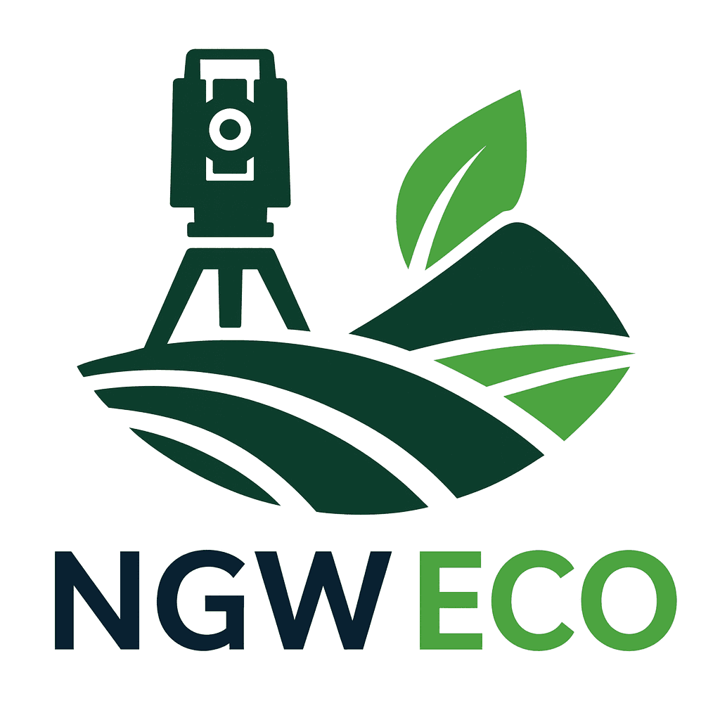 NGW Eco - Logo da empresa de agrimensura, topografia e regularização fundiária
